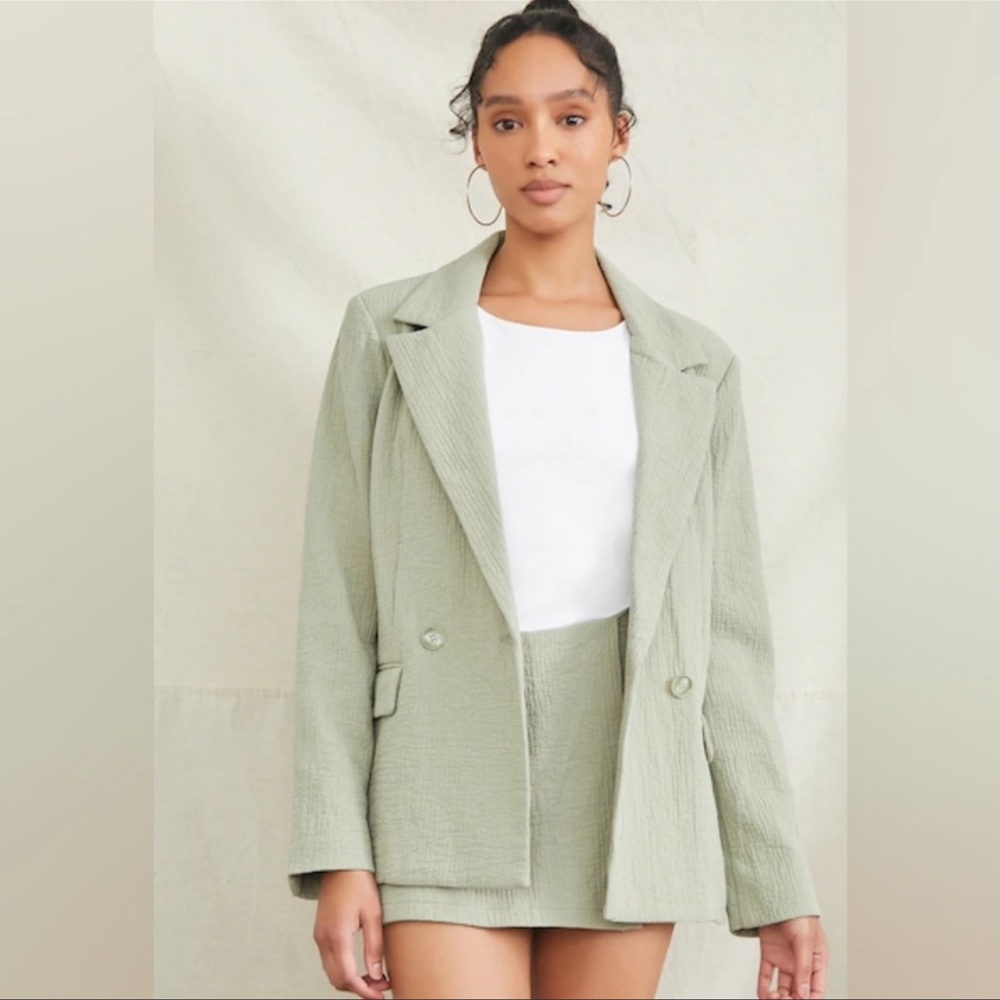 Forever 21 Light Olive Green Career Blazer Jacket Size Small